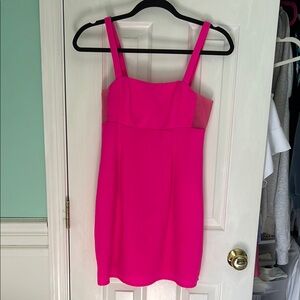 Tobi Pink Sheath Mini Dress Square Neck Sleeveless